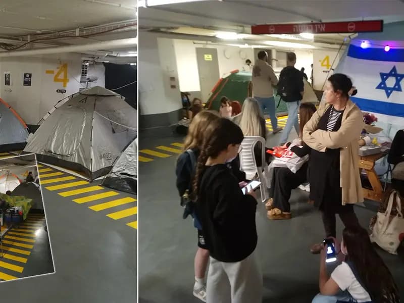 Tel Aviv'de Otopark Sığınağa Dönüştü: İsrailliler Akın Ediyor