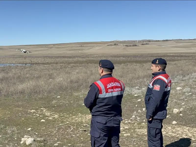 Yozgat'ta Jandarma Flamingoları Koruma Görevi Üstlendi