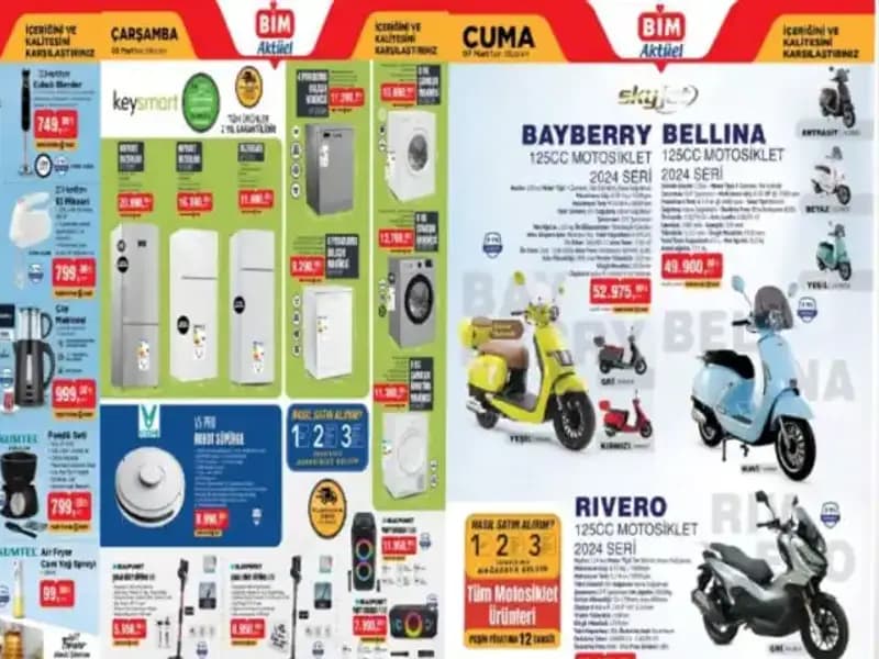 BİM 4 Mart 2025 Aktüel Ürünleri: Elektronikten Beyaz Eşya ve Motosiklete!