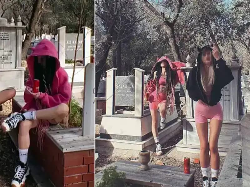 Mezarlıkta Şok Eden Paylaşım: Sosyal Medyada Tepki Çekiyor