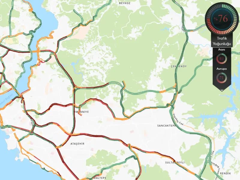 İstanbul'da yağışlı havada trafik yoğunluğu yüzde 76'ya ulaştı