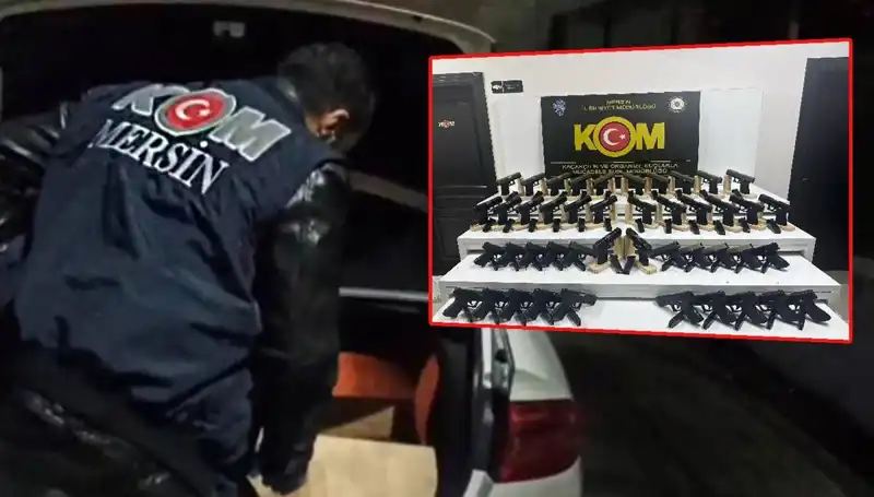 Mersin'de Otomobil İçinde Bulunan Silah Deposu Şok Etti